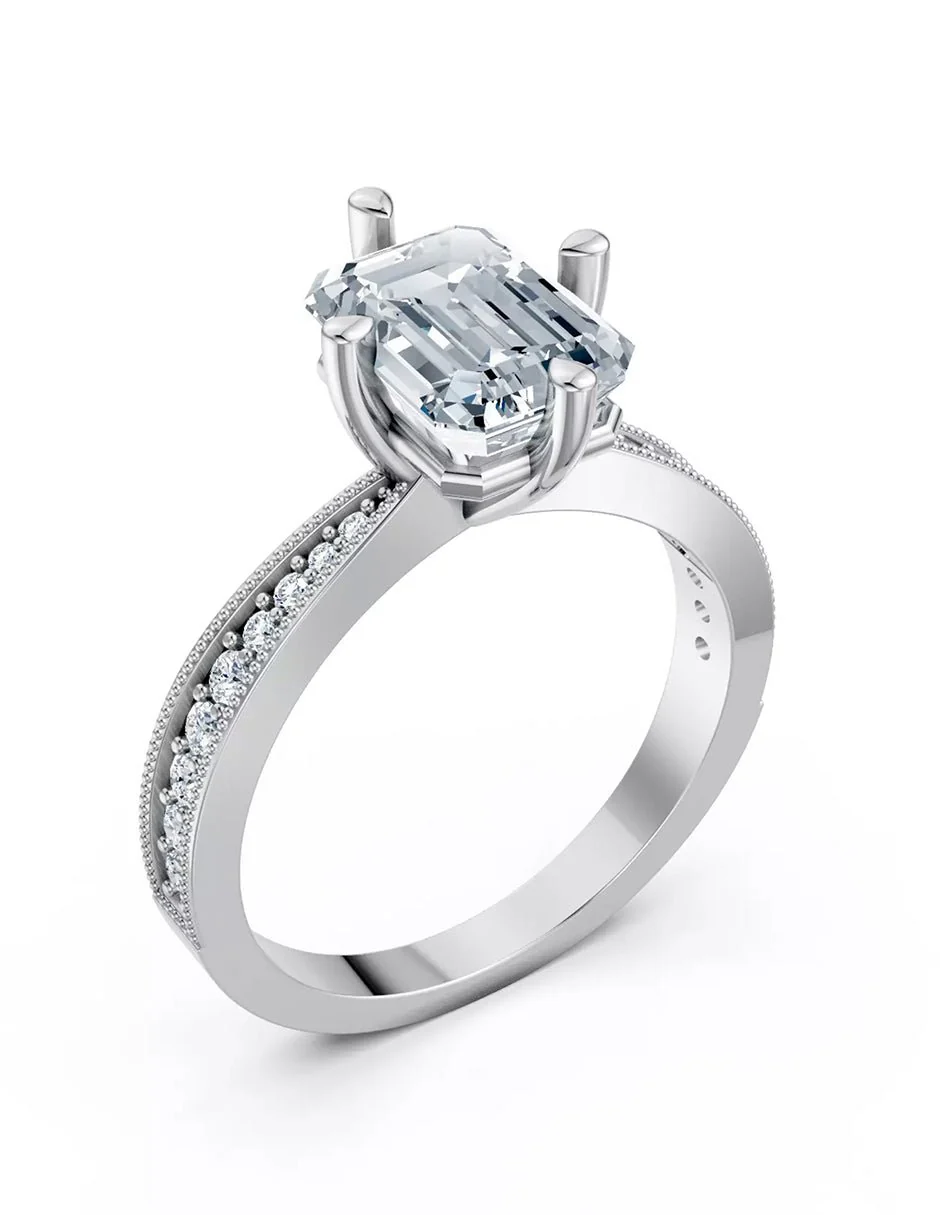 Anillo de Compromiso - pavé - AMORE596-EM-CZ - Image 3