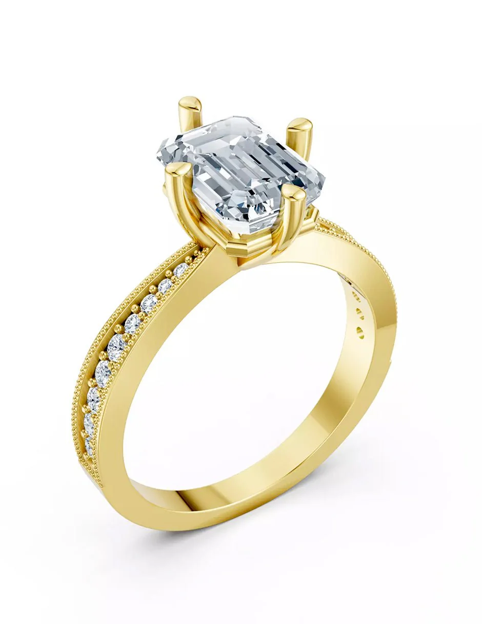 Anillo de Compromiso - pavé - AMORE596-EM-CZ - Image 7