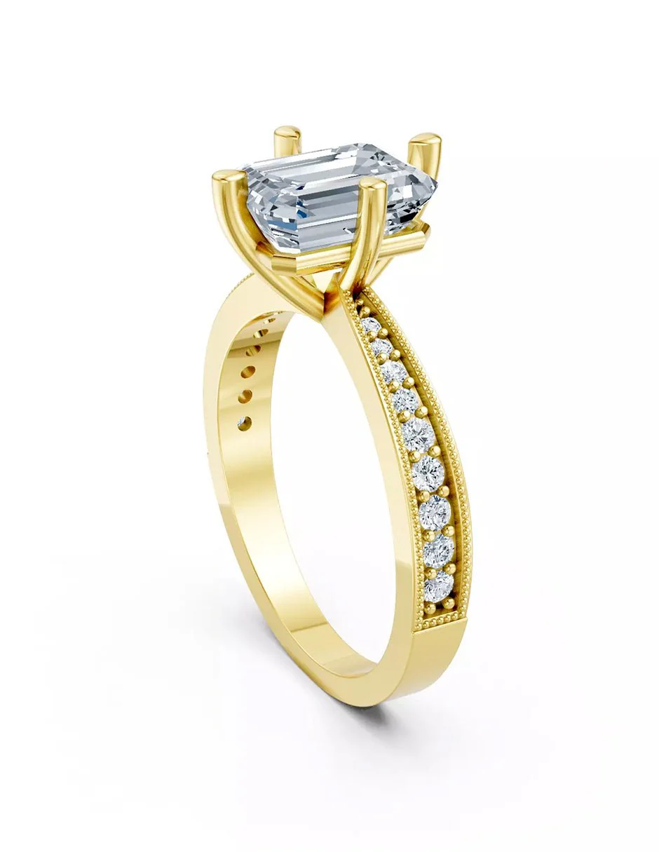 Anillo de Compromiso - pavé - AMORE596-EM-CZ - Image 8