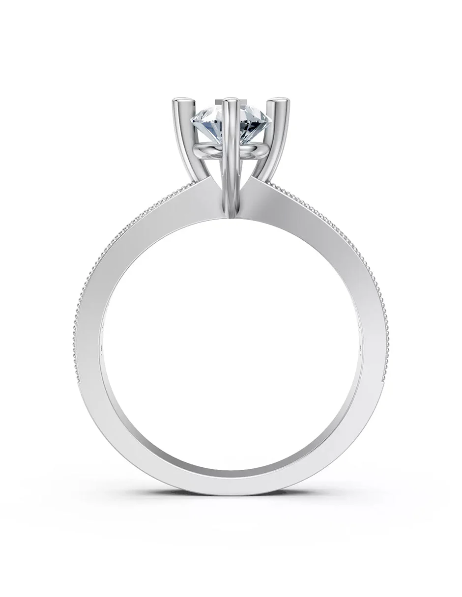 Anillo de Compromiso - pavé - AMORE596-PE-CZ - Image 2