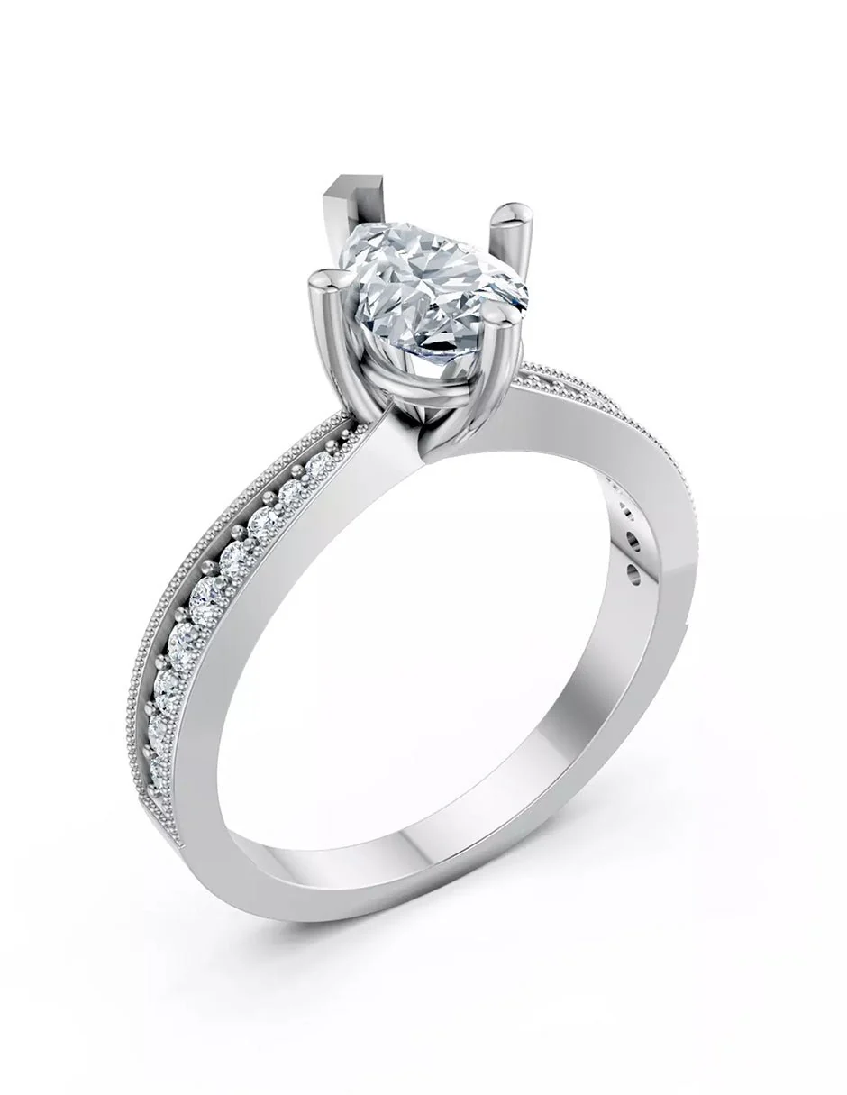 Anillo de Compromiso - pavé - AMORE596-PE-CZ - Image 3