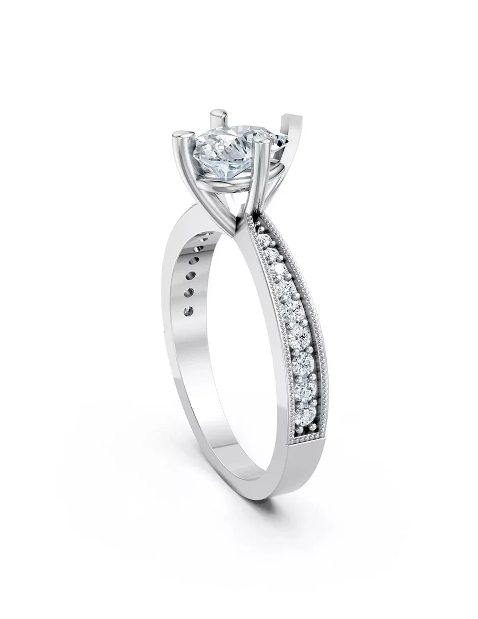 Anillo de Compromiso - pavé - AMORE596-PE-CZ - Image 4