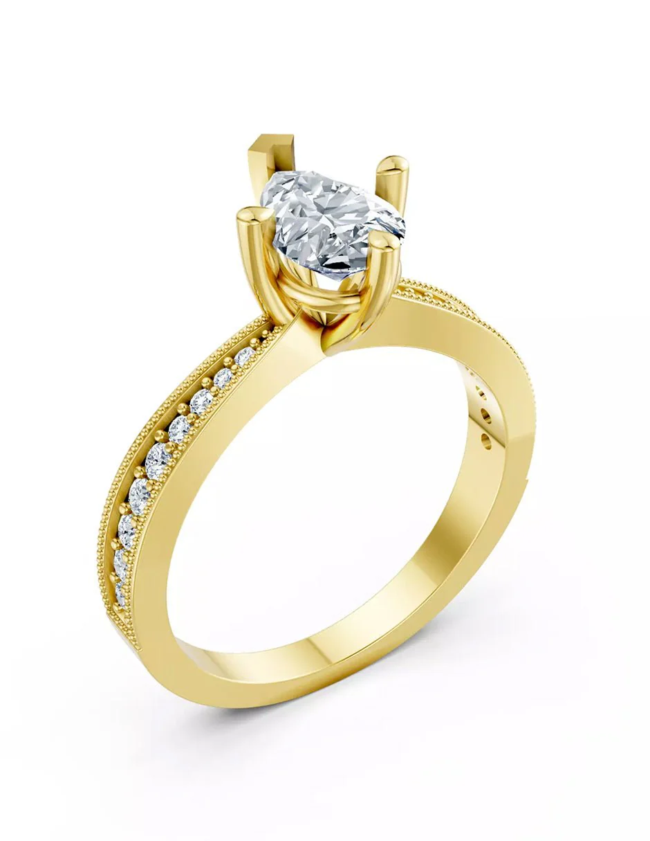 Anillo de Compromiso - pavé - AMORE596-PE-CZ - Image 7