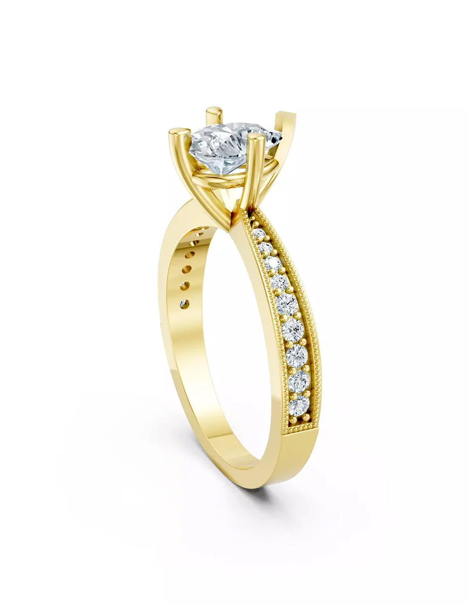 Anillo de Compromiso - pavé - AMORE596-PE-CZ - Image 8