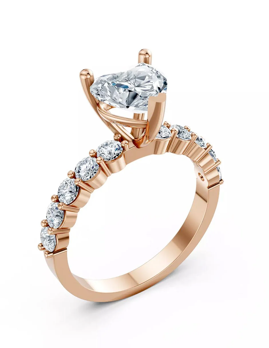 Anillo de Compromiso - piedras laterales - AMORE597-HE-CZ - Image 11