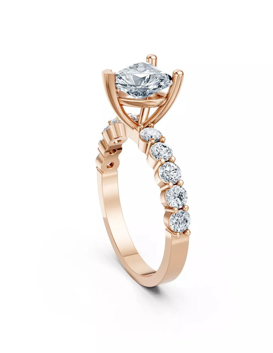 Anillo de Compromiso - piedras laterales - AMORE597-HE-CZ - Image 12