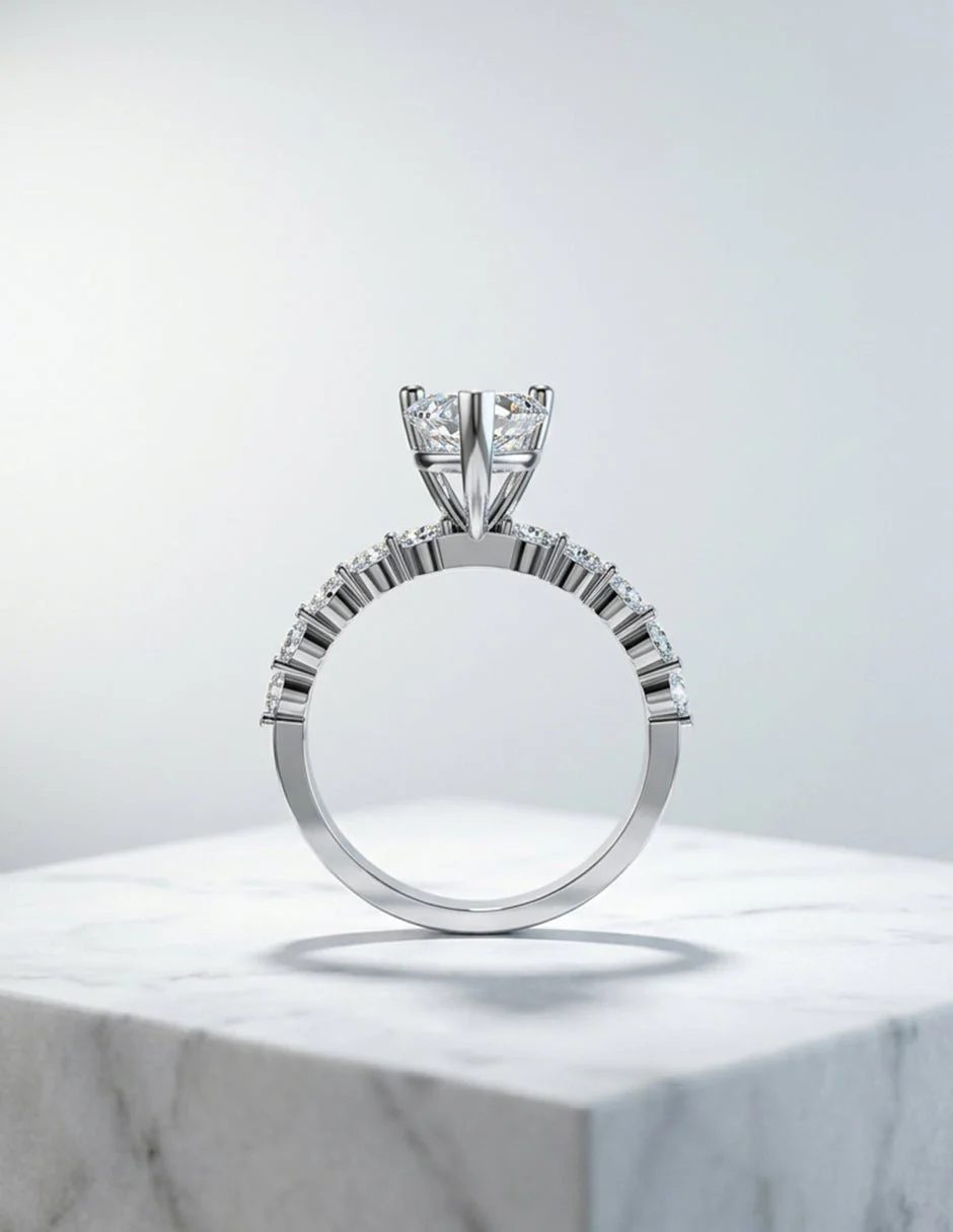 Anillo de Compromiso - piedras laterales - AMORE597-HE-CZ - Image 14