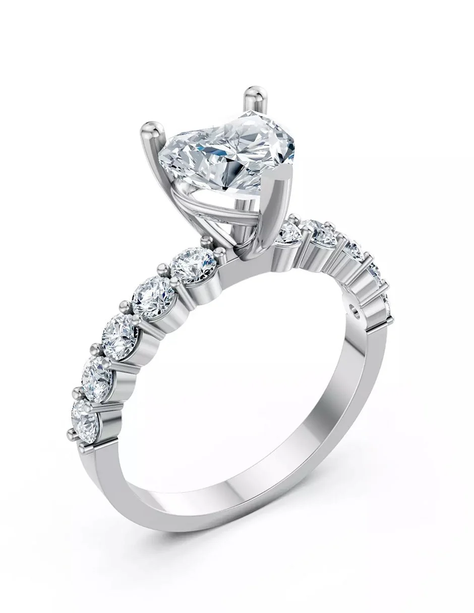Anillo de Compromiso - piedras laterales - AMORE597-HE-CZ - Image 3