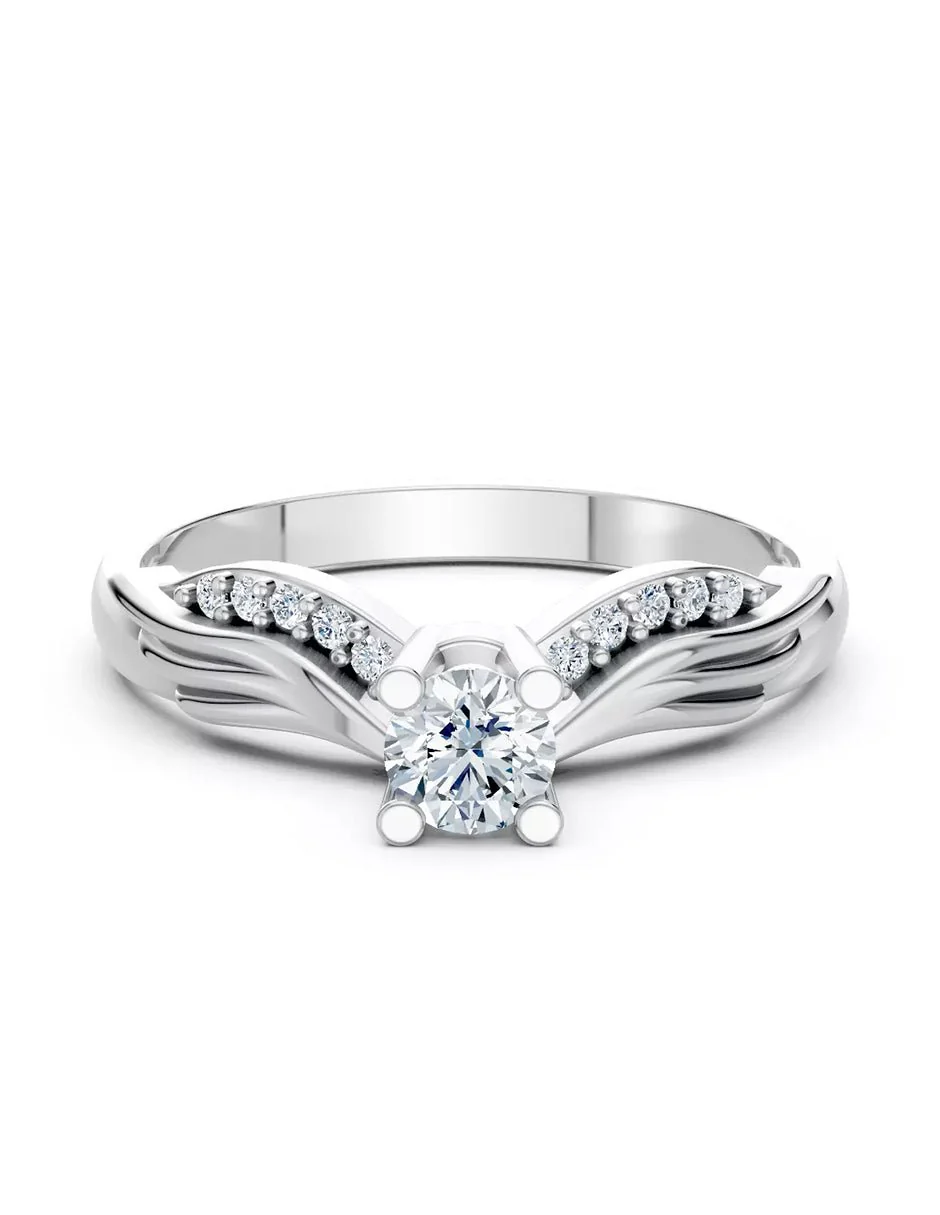 Anillo de Compromiso - piedras laterales - AMORE600-RD-CZ