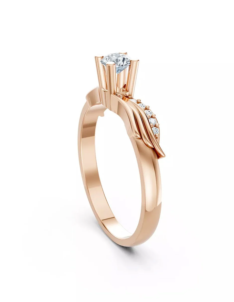 Anillo de Compromiso - piedras laterales - AMORE600-RD-CZ - Image 12