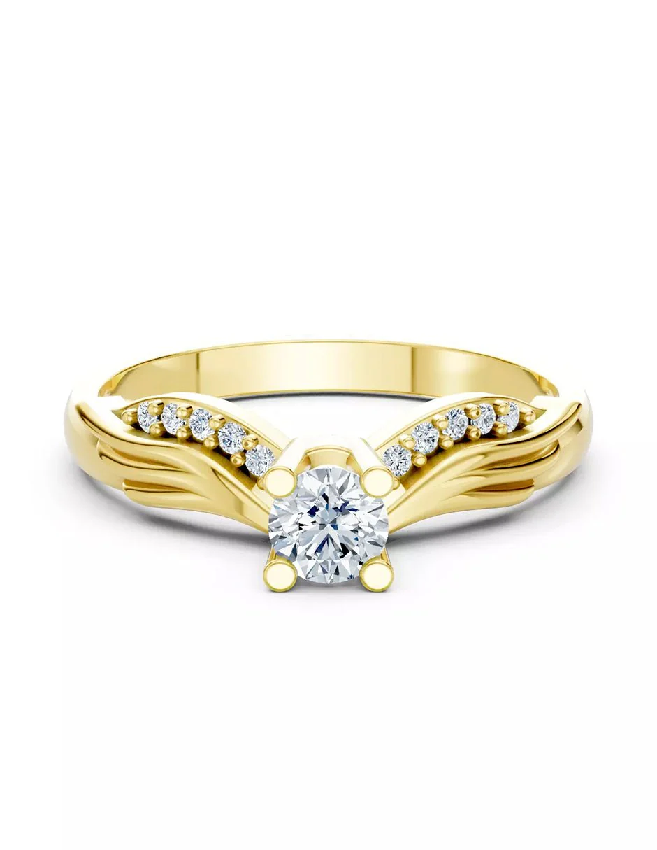 Anillo de Compromiso - piedras laterales - AMORE600-RD-CZ - Image 5
