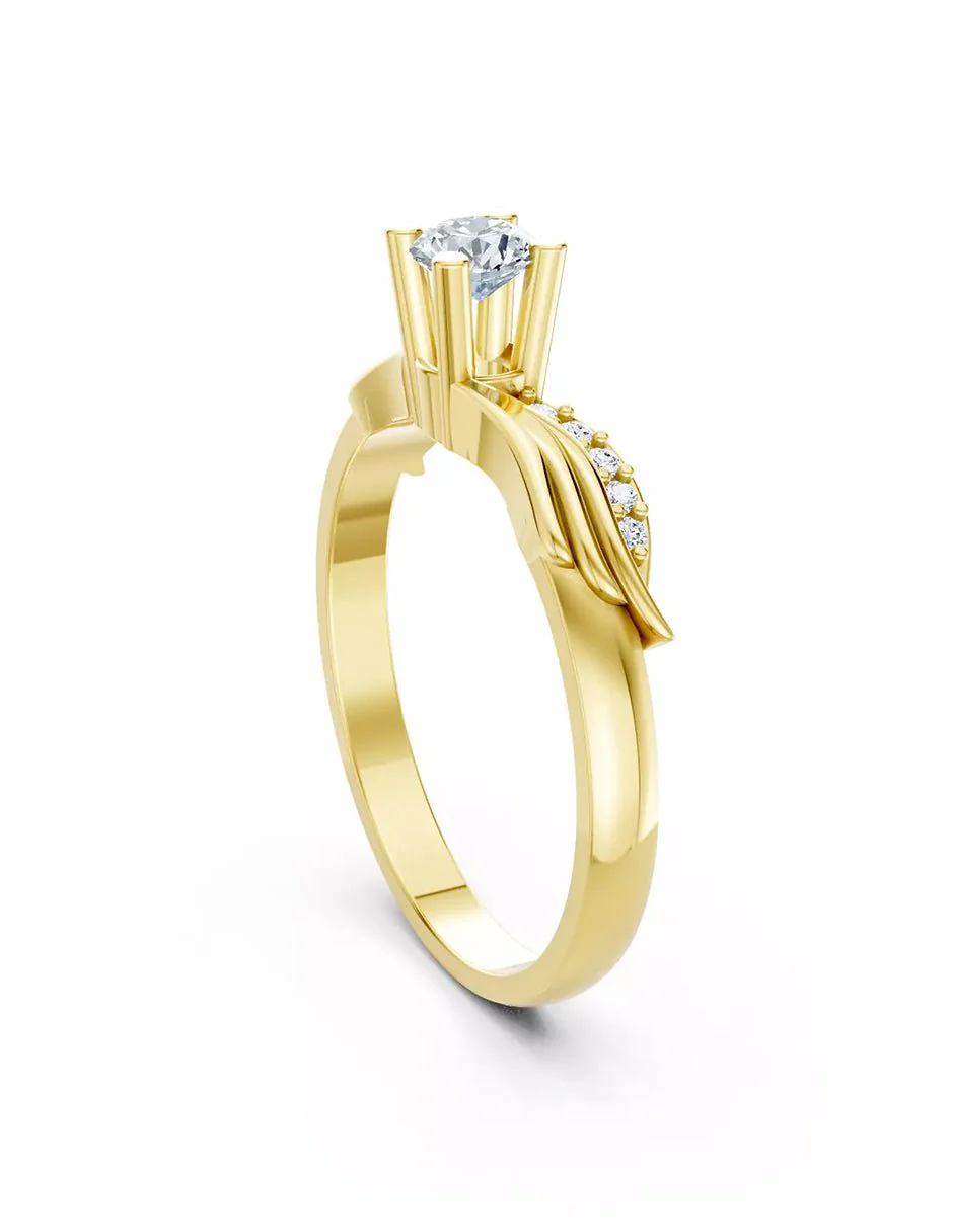 Anillo de Compromiso - piedras laterales - AMORE600-RD-CZ - Image 8