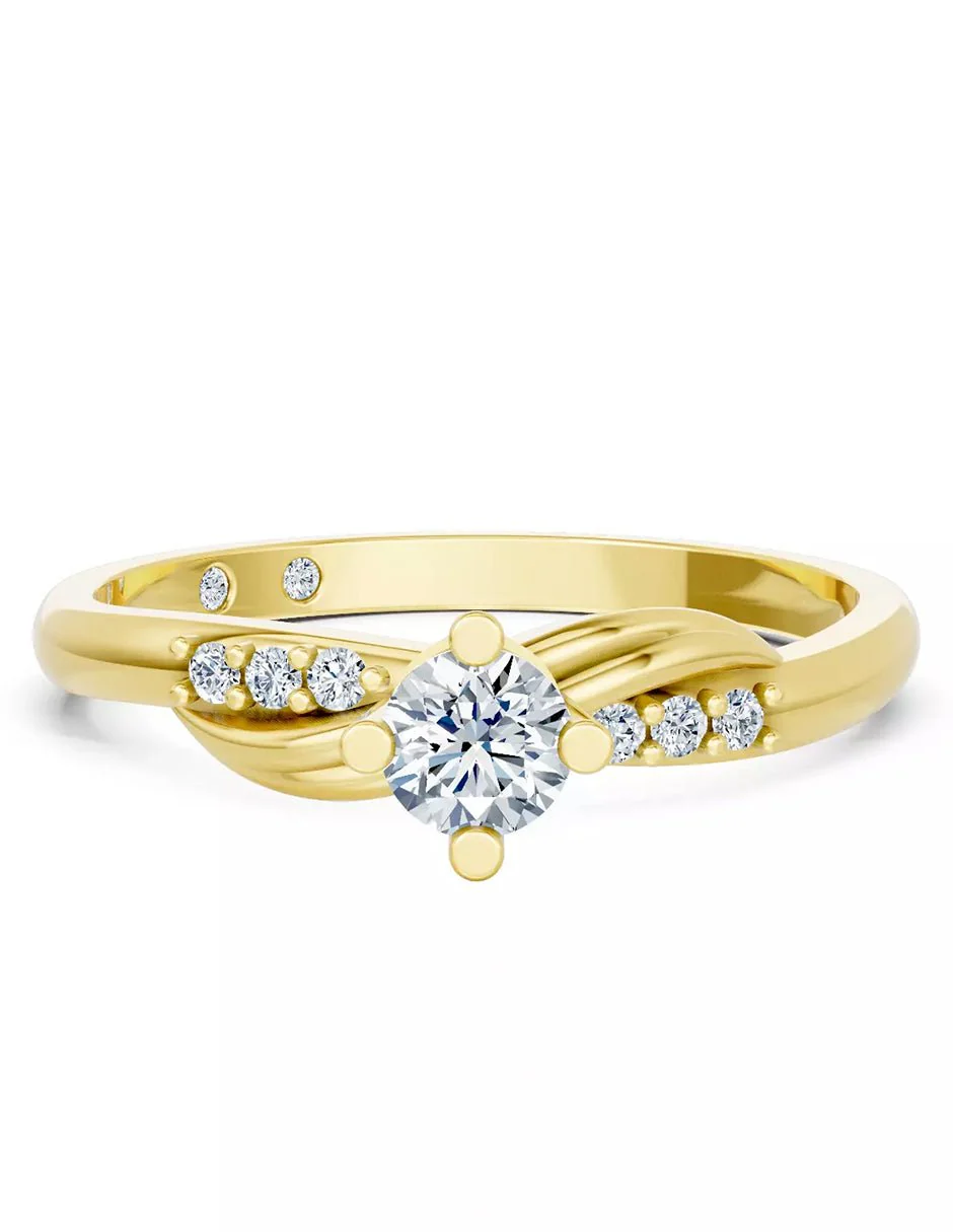 Anillo de Compromiso - piedras laterales - AMORE602-RD-CZ - Image 5