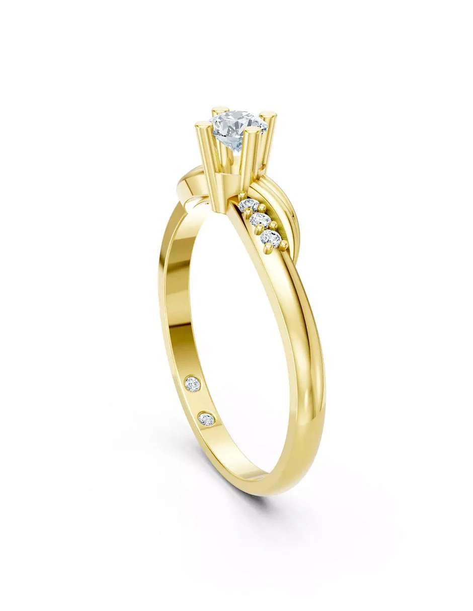 Anillo de Compromiso - piedras laterales - AMORE602-RD-CZ - Image 8