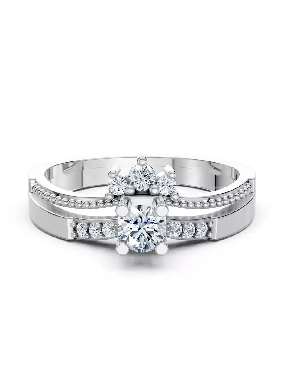Anillo de Compromiso - piedras laterales - AMORE603-RD-CZ