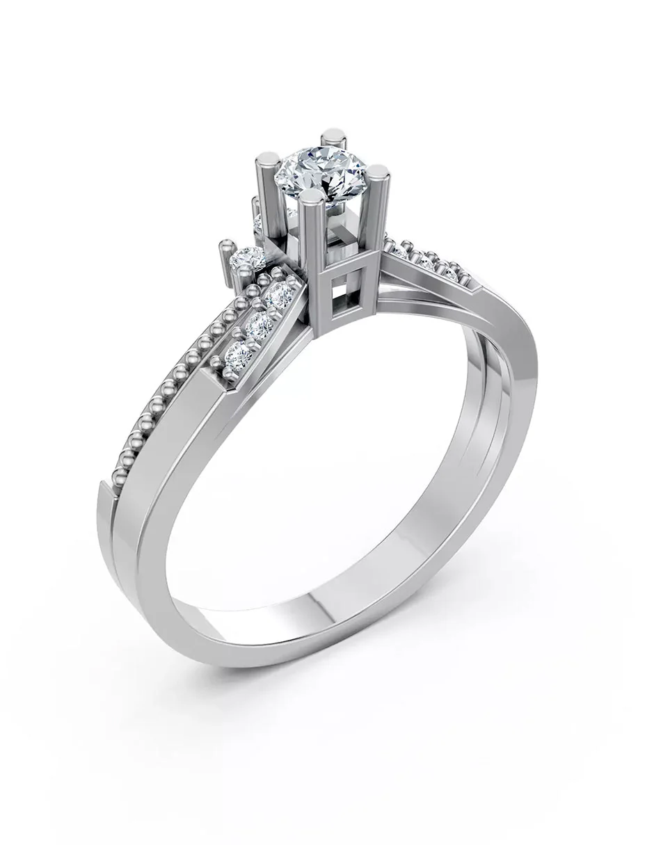 Anillo de Compromiso - piedras laterales - AMORE603-RD-CZ - Image 3