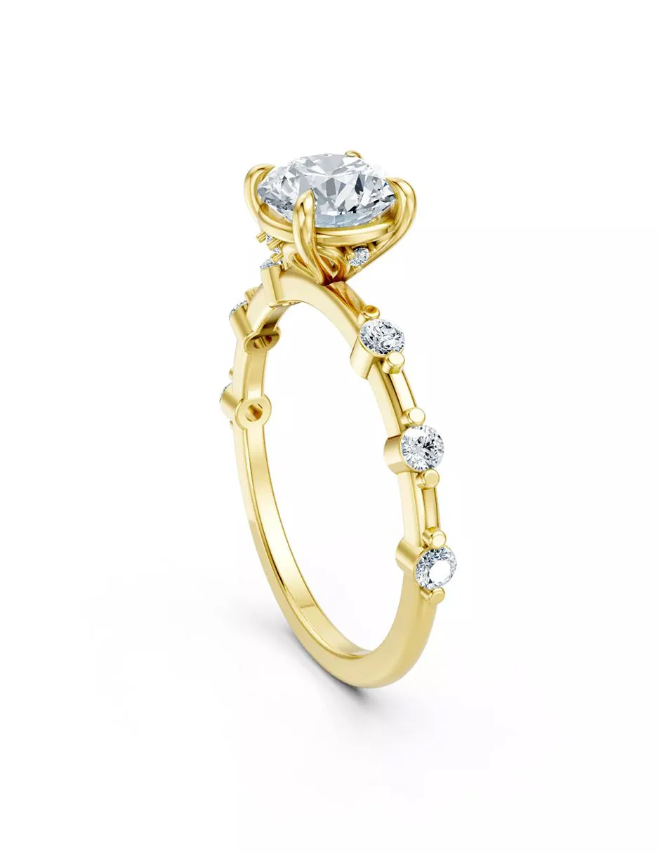 Anillo de Compromiso - piedras laterales - AMORE604-RD-CZ - Image 8