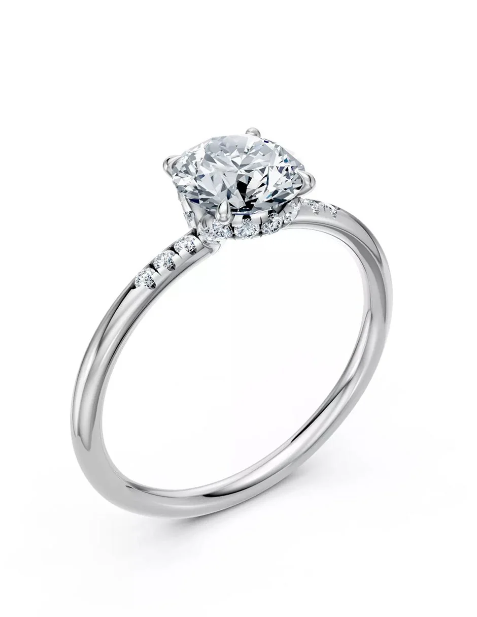 Anillo de Compromiso - piedras laterales - AMORE605-RD-CZ - Image 3