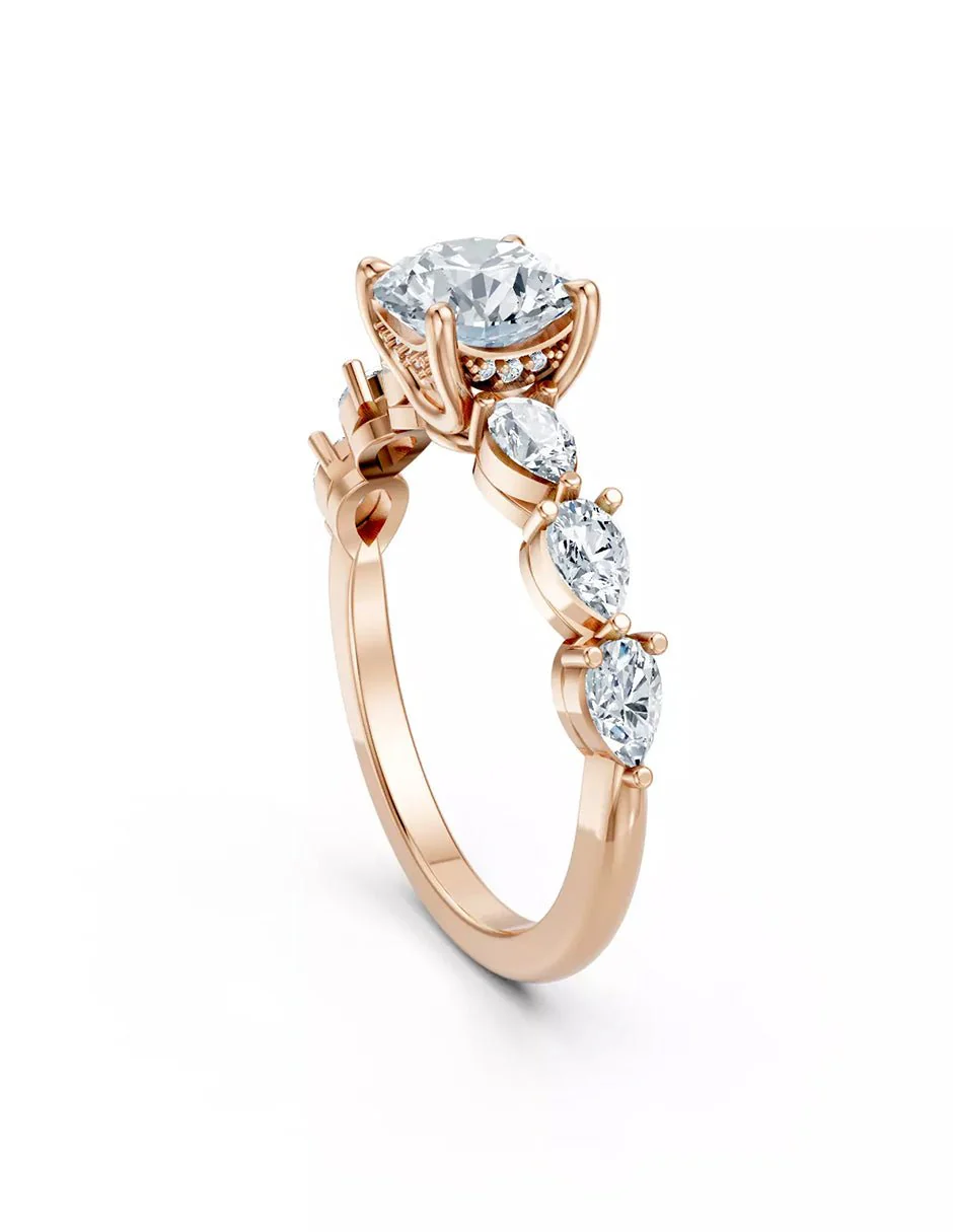 Anillo de Compromiso - piedras laterales - AMORE606-RD-CZ - Image 12