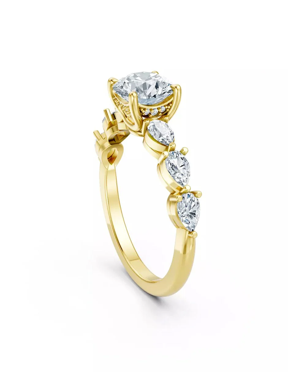 Anillo de Compromiso - piedras laterales - AMORE606-RD-CZ - Image 8