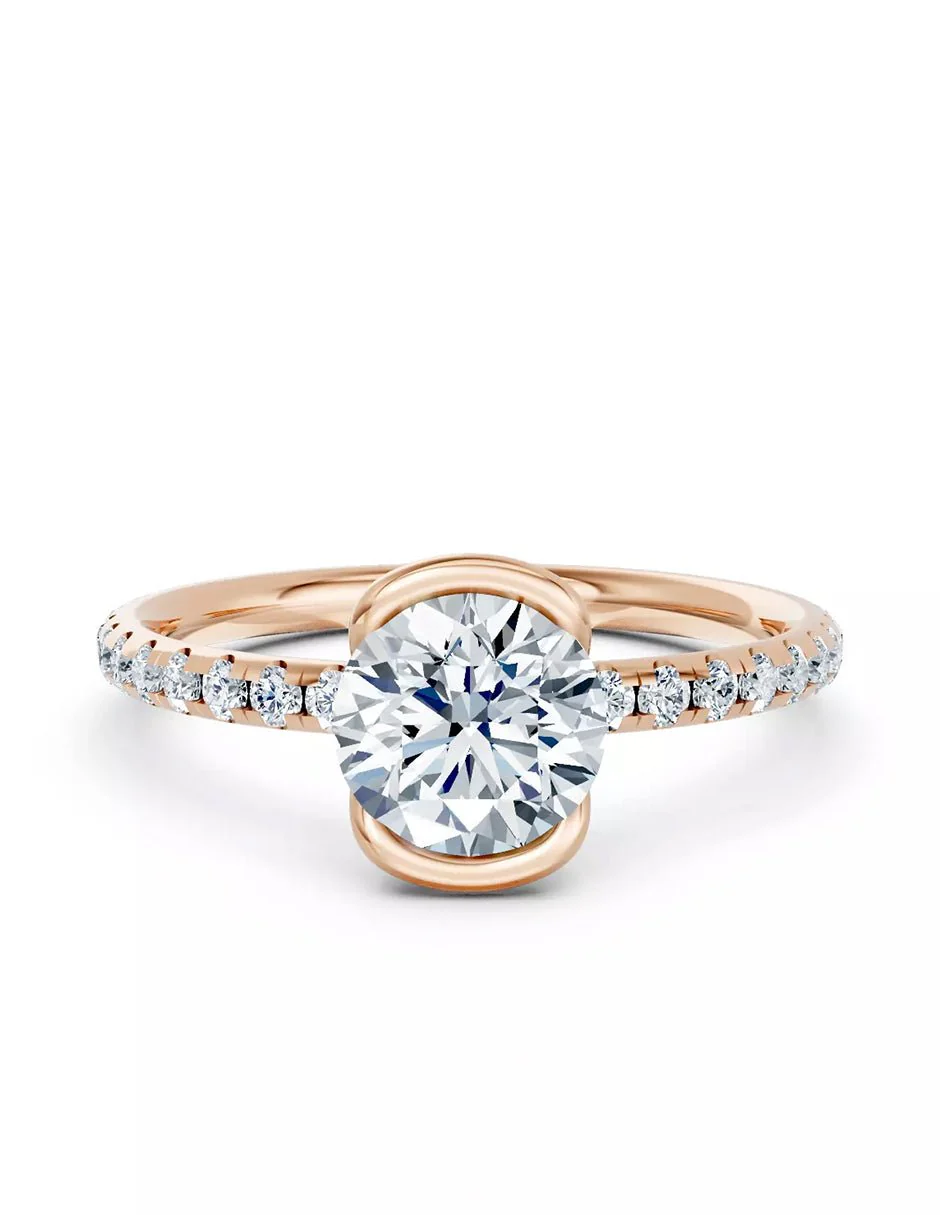 Anillo de Compromiso - pavé - AMORE608-RD-CZ - Image 9