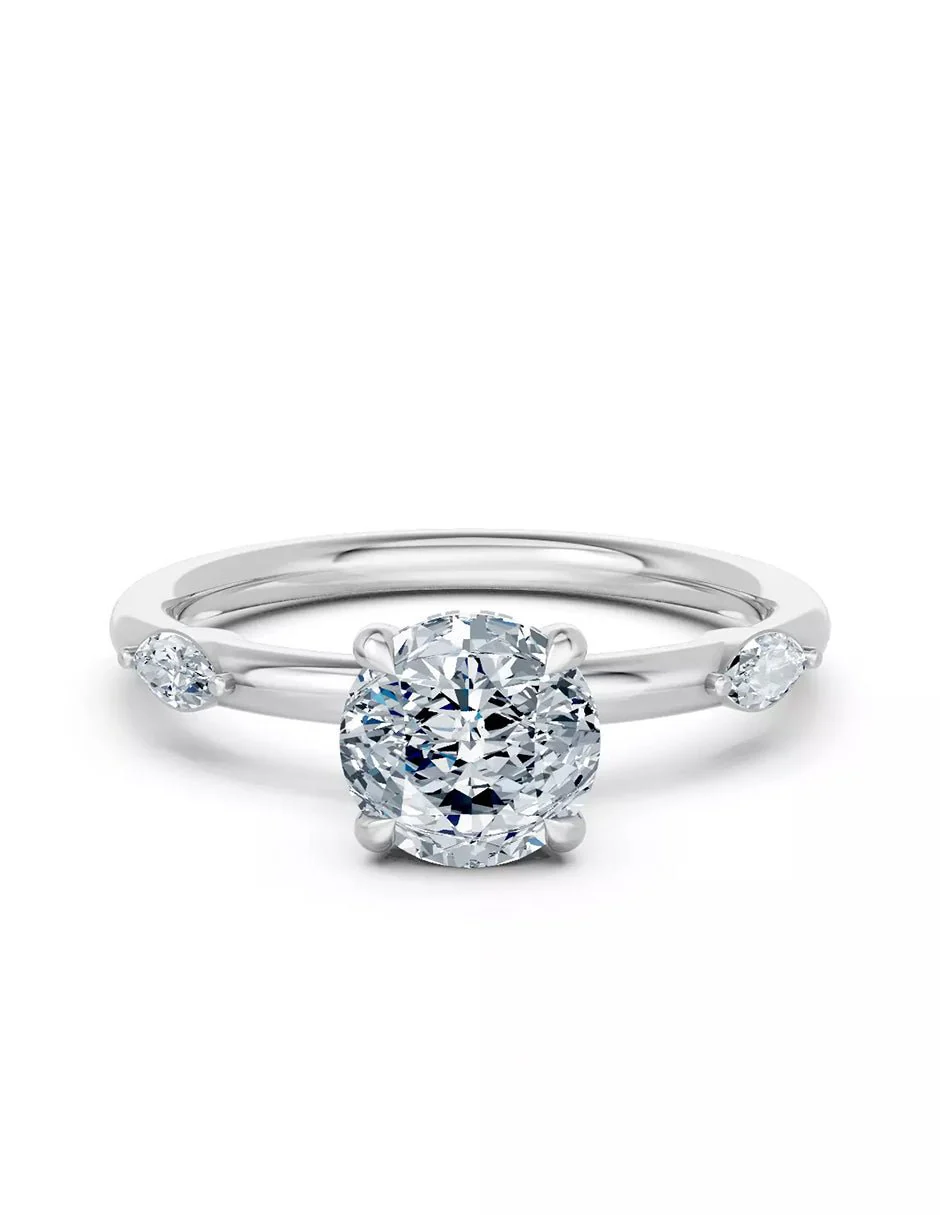 Anillo de Compromiso - piedras laterales - AMORE609-RD-CZ