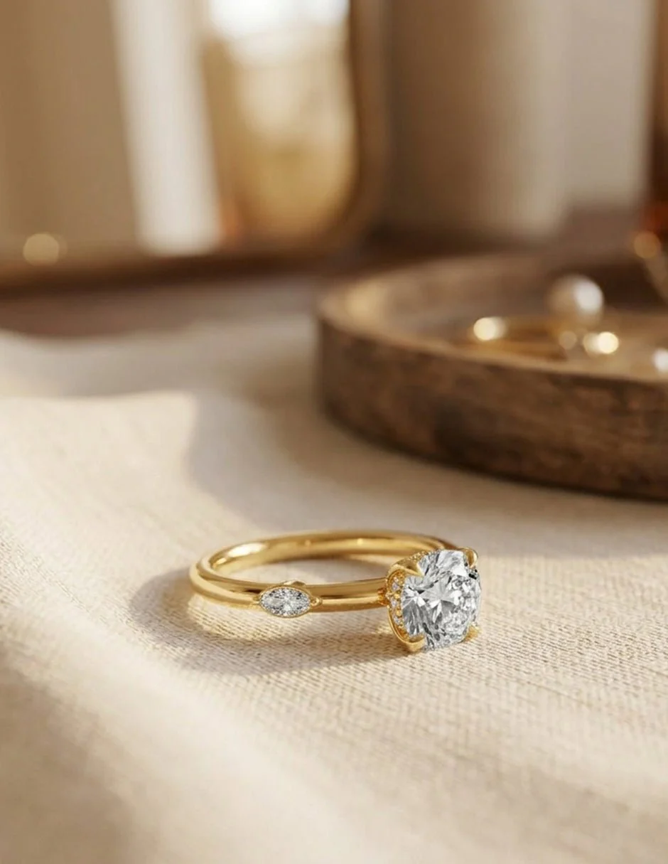 Anillo de Compromiso - piedras laterales - AMORE609-RD-CZ - Image 15