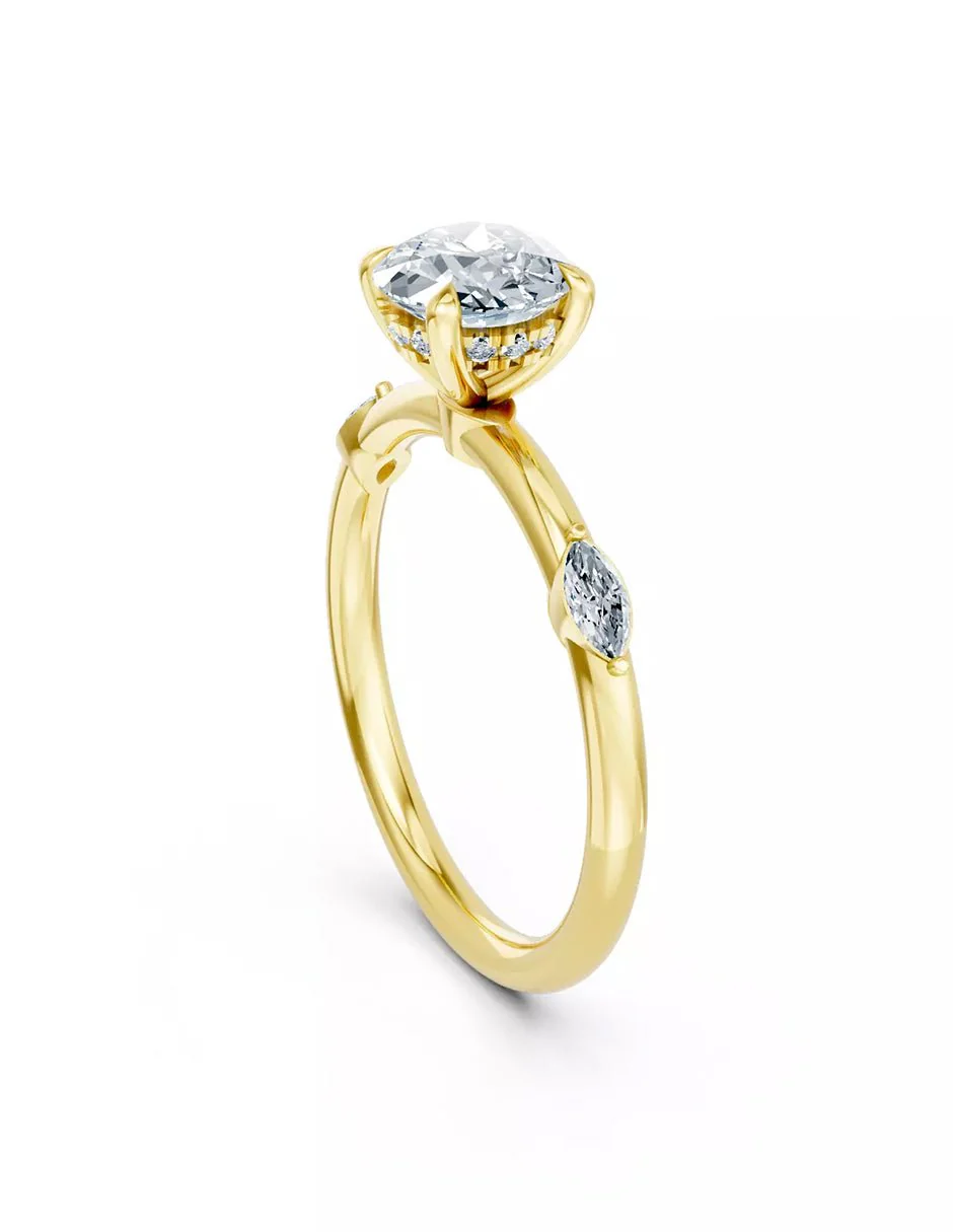 Anillo de Compromiso - piedras laterales - AMORE609-RD-CZ - Image 8