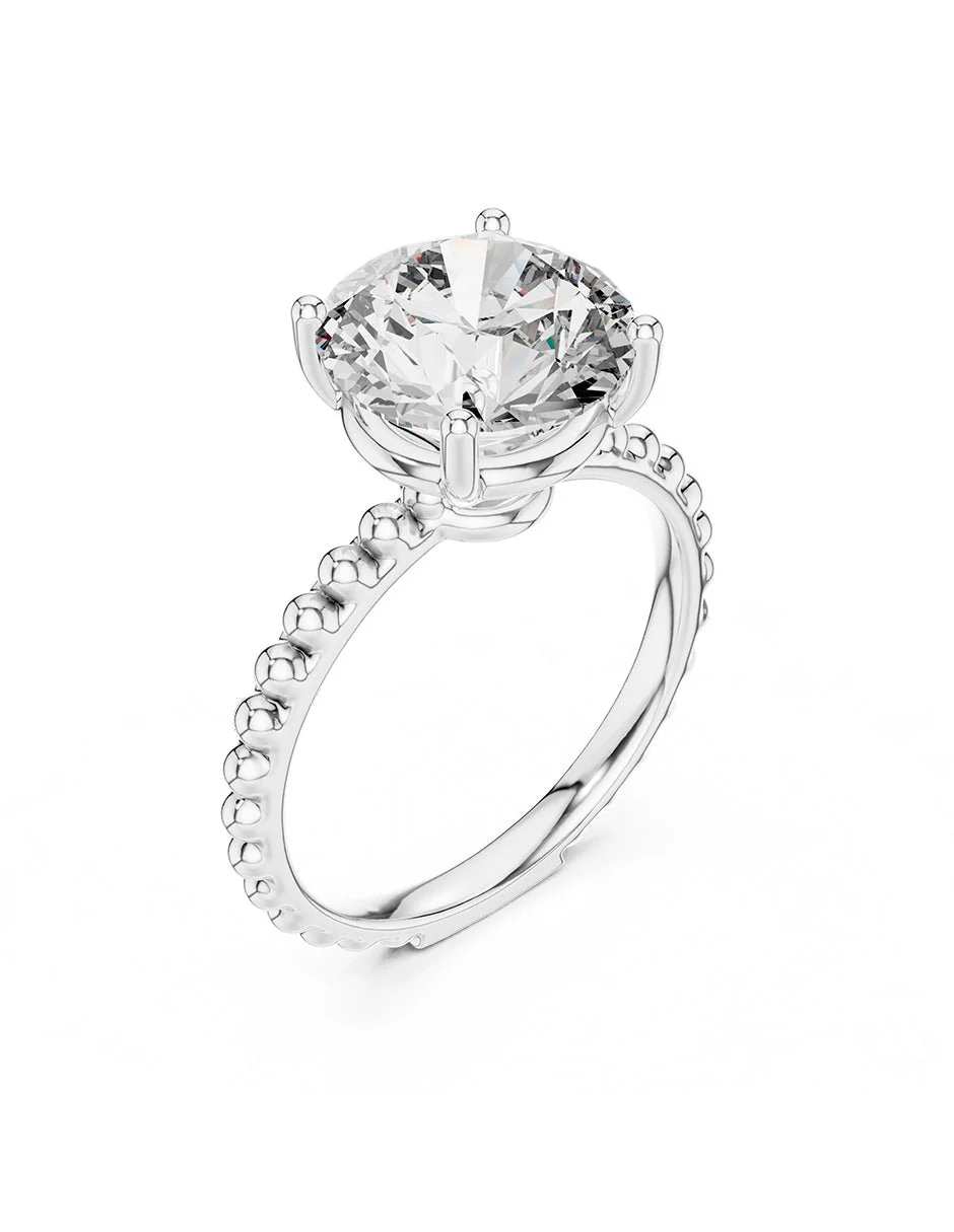 Anillo estilo solitario con diamante natural redondo 0.23 ct, color D, claridad VS2 - Image 3