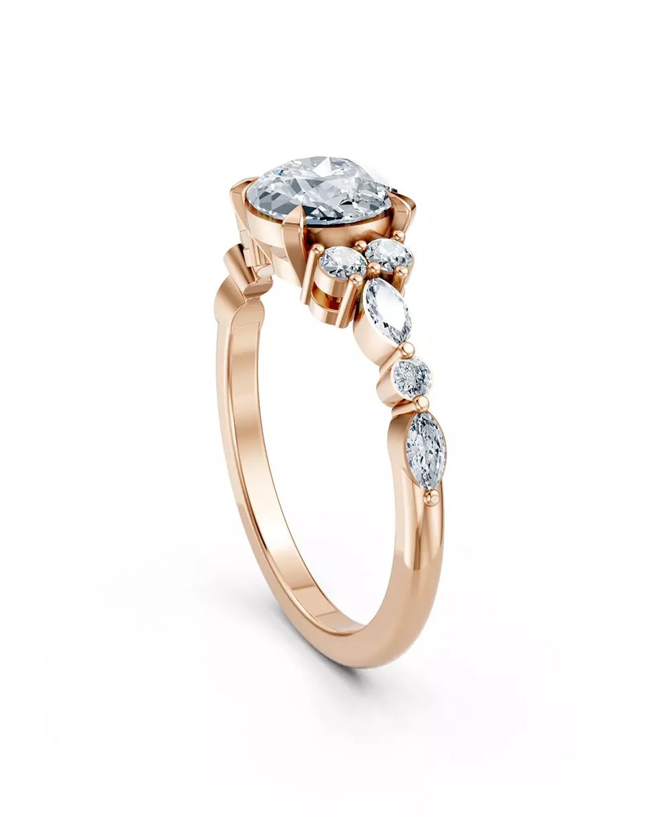 Anillo de Compromiso - piedras laterales - AMORE610-RD-CZ - Image 12