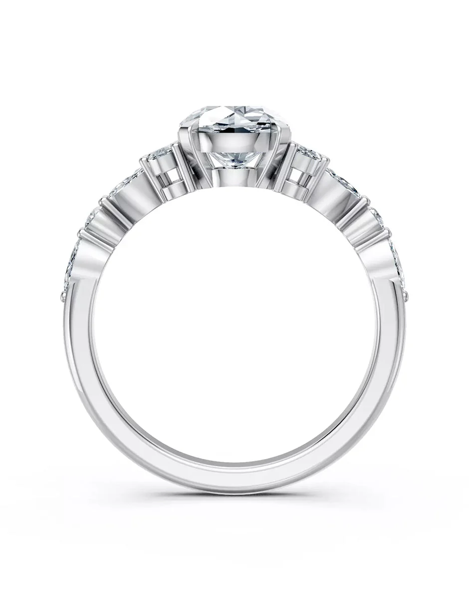 Anillo de Compromiso - piedras laterales - AMORE610-RD-CZ - Image 2