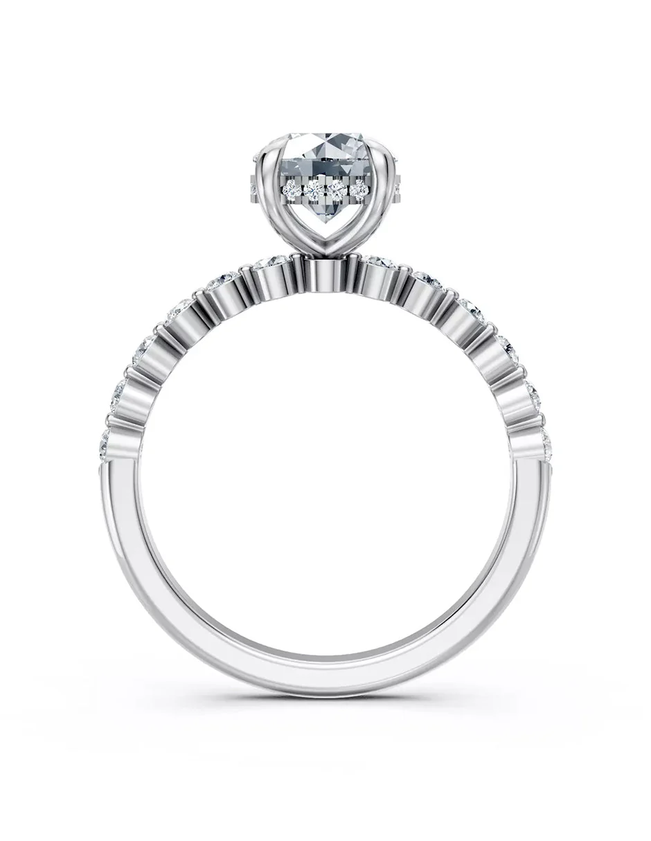 Anillo de Compromiso - piedras laterales - AMORE611-RD-CZ - Image 2
