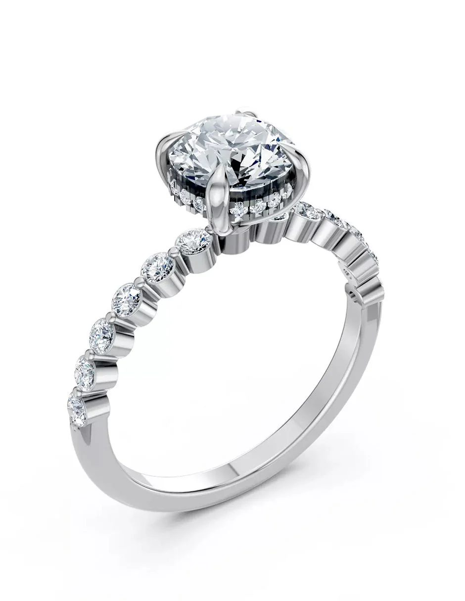 Anillo de Compromiso - piedras laterales - AMORE611-RD-CZ - Image 3
