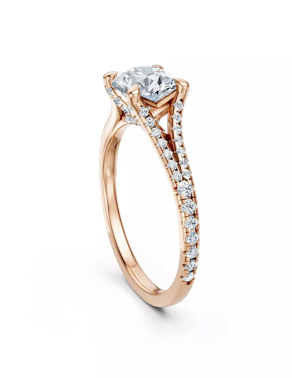 Anillo de Compromiso - pavé - AMORE612-RD-CZ - Image 12