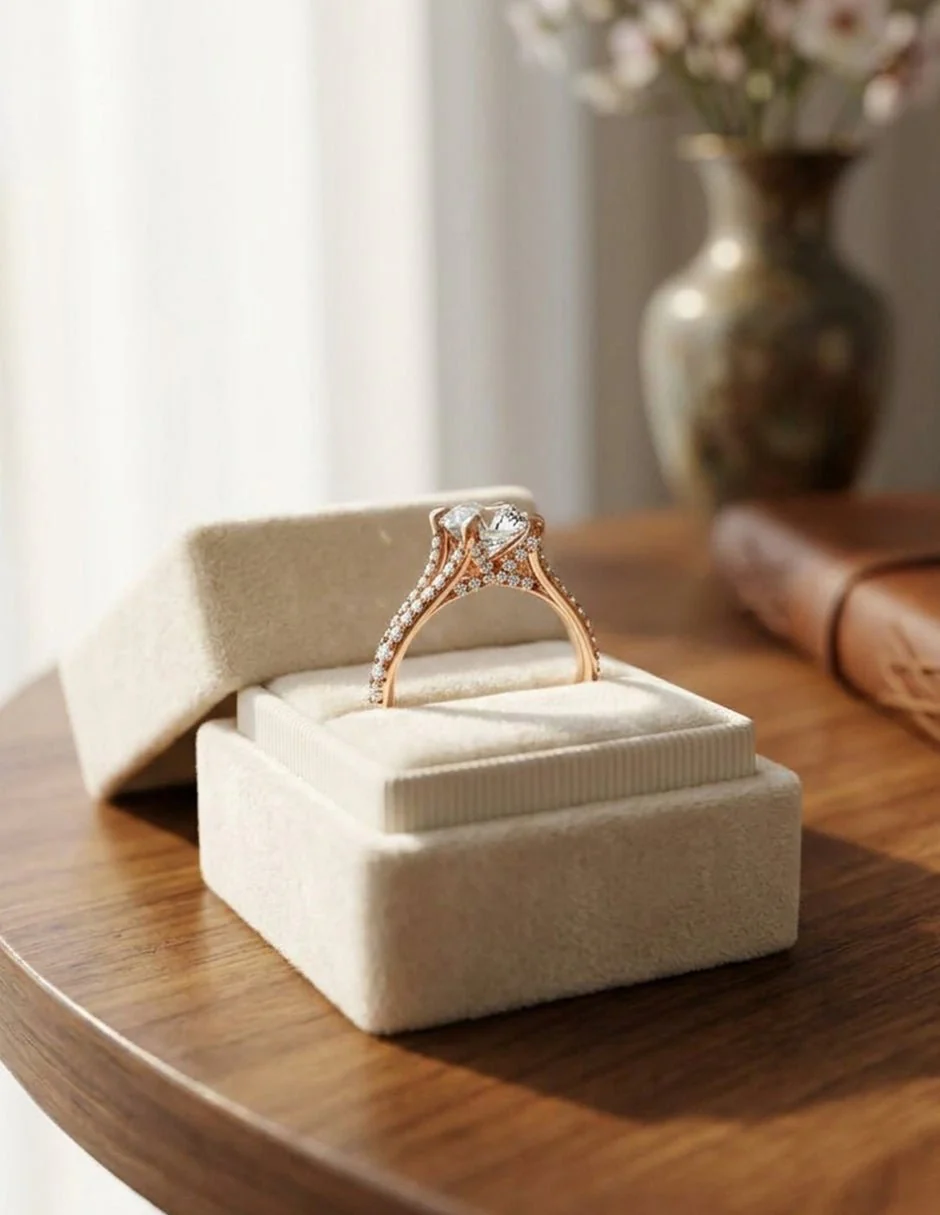 Anillo de Compromiso - pavé - AMORE612-RD-CZ - Image 19