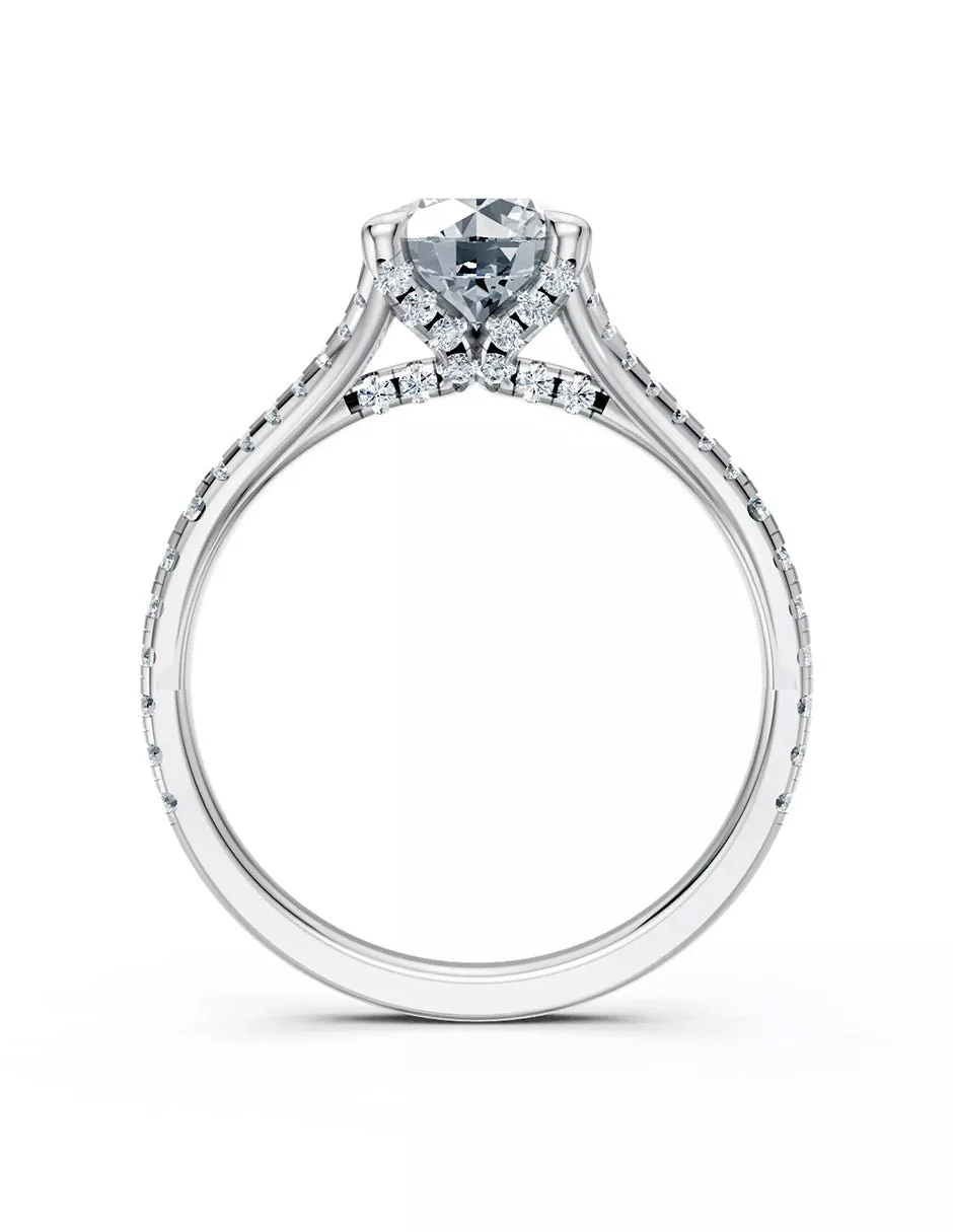 Anillo de Compromiso - pavé - AMORE612-RD-CZ - Image 2