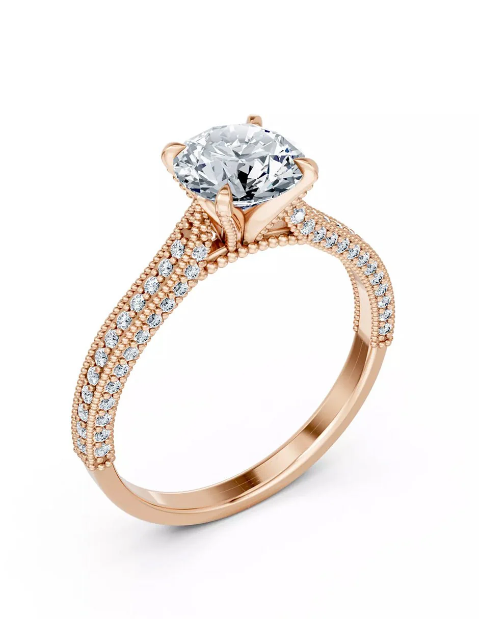 Anillo de Compromiso - pavé - AMORE615-RD-CZ - Image 11