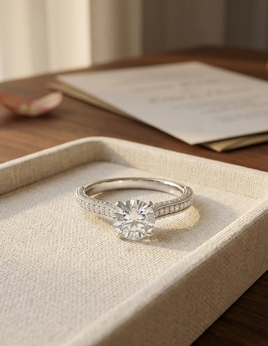 Anillo de Compromiso - pavé - AMORE615-RD-CZ - Image 14
