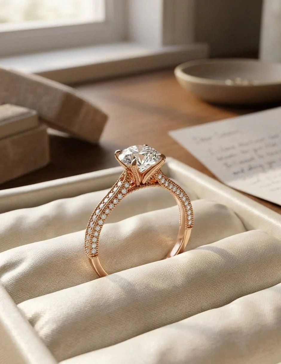 Anillo de Compromiso - pavé - AMORE615-RD-CZ - Image 18