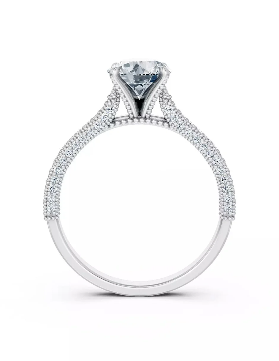 Anillo de Compromiso - pavé - AMORE615-RD-CZ - Image 2