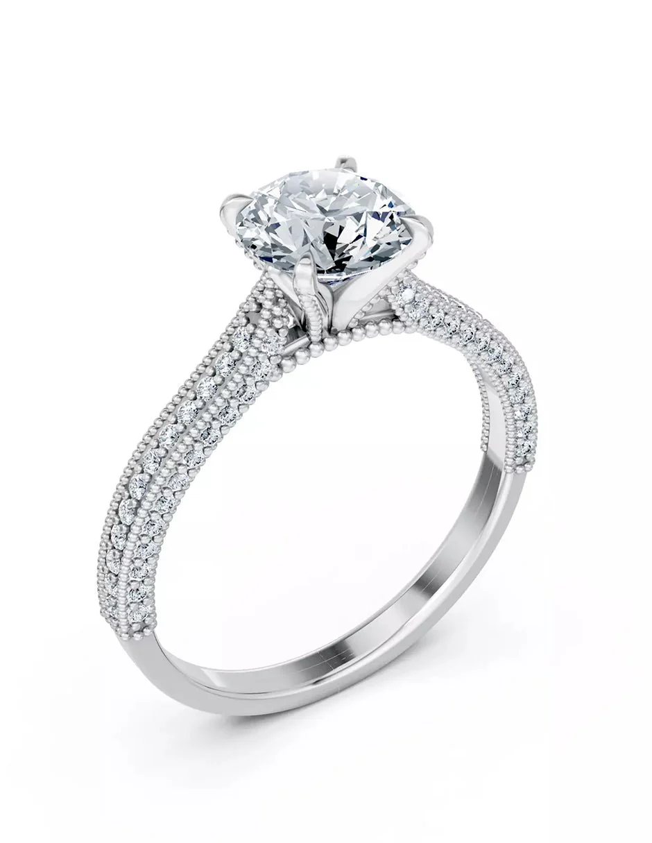 Anillo de Compromiso - pavé - AMORE615-RD-CZ - Image 3