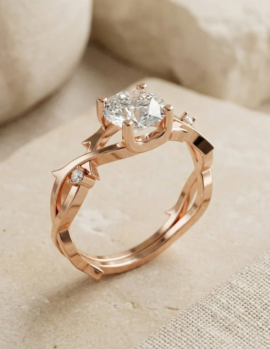 Anillo de Compromiso - piedras laterales - AMORE617-RD-CZ - Image 18