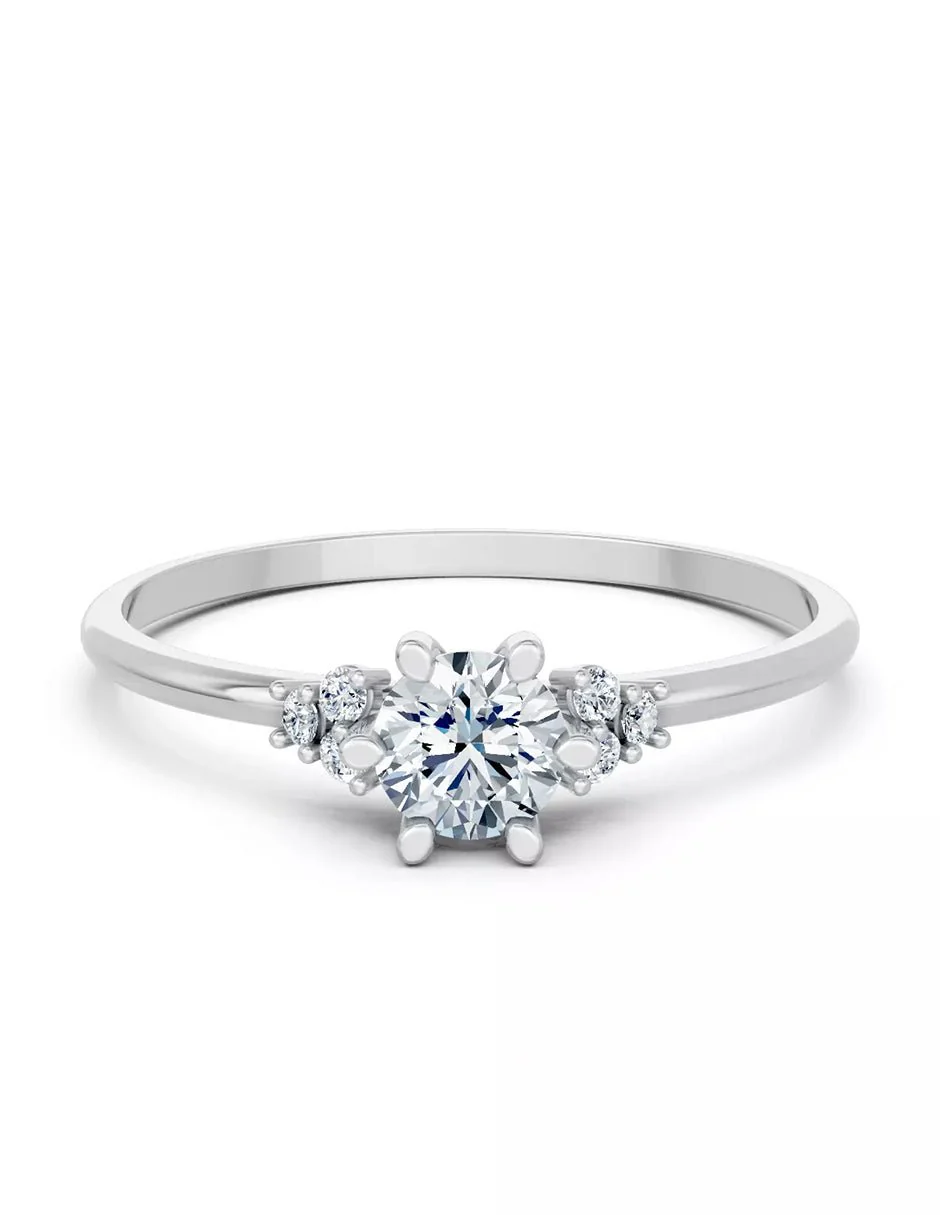 Anillo de Compromiso - piedras laterales - AMORE618-RD-CZ