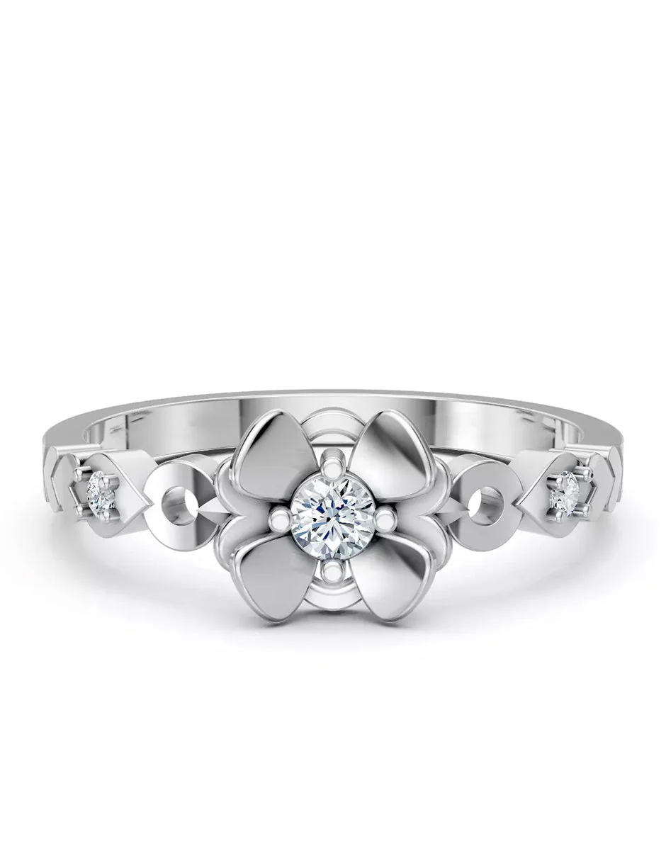 Anillo de Compromiso - piedras laterales - AMORE619-RD-CZ