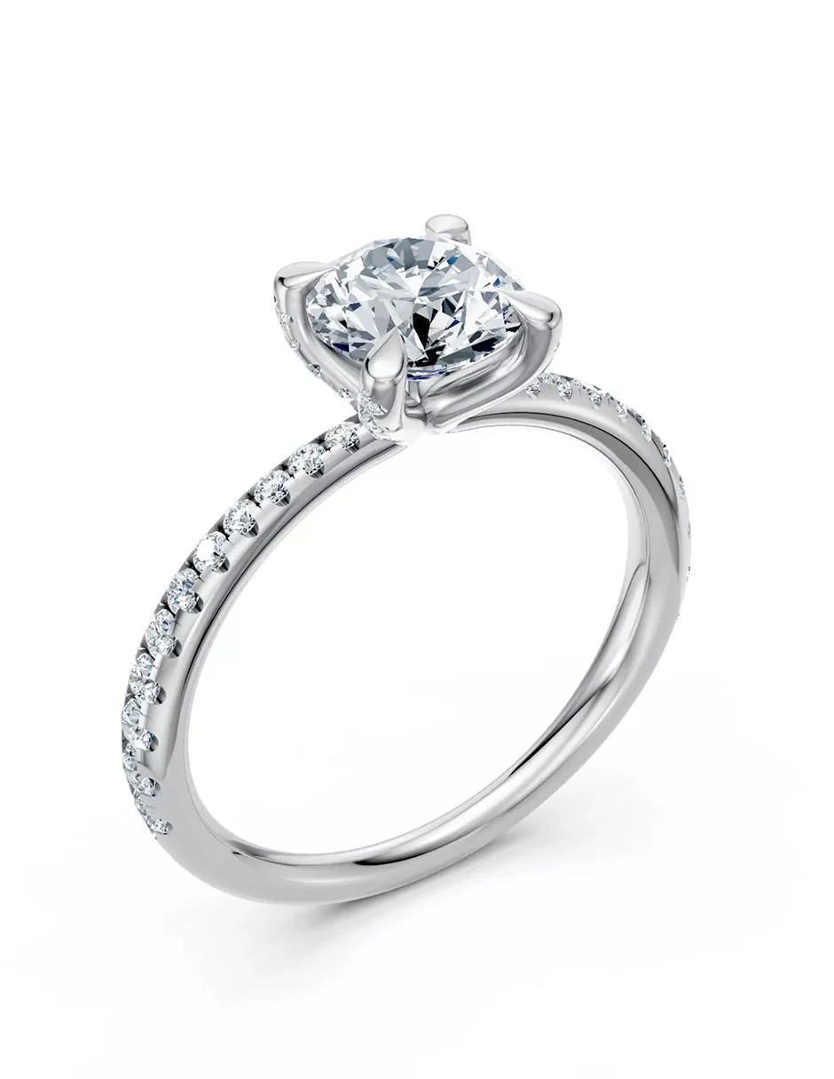 Anillo de Compromiso - pavé - AMORE621-RD-CZ - Image 3