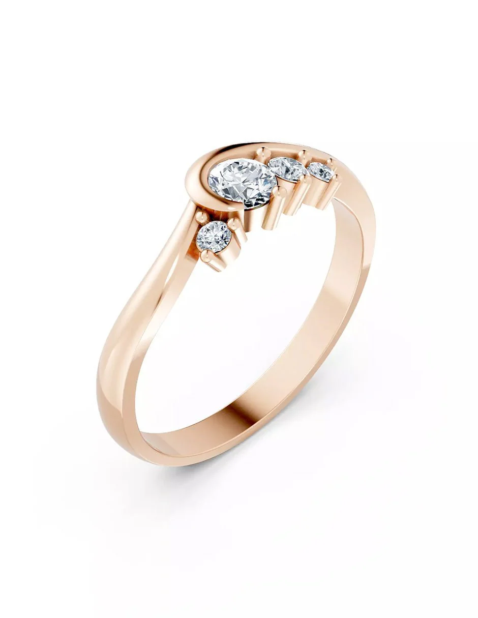 Anillo de Compromiso - piedras laterales - AMORE622-RD-CZ - Image 11