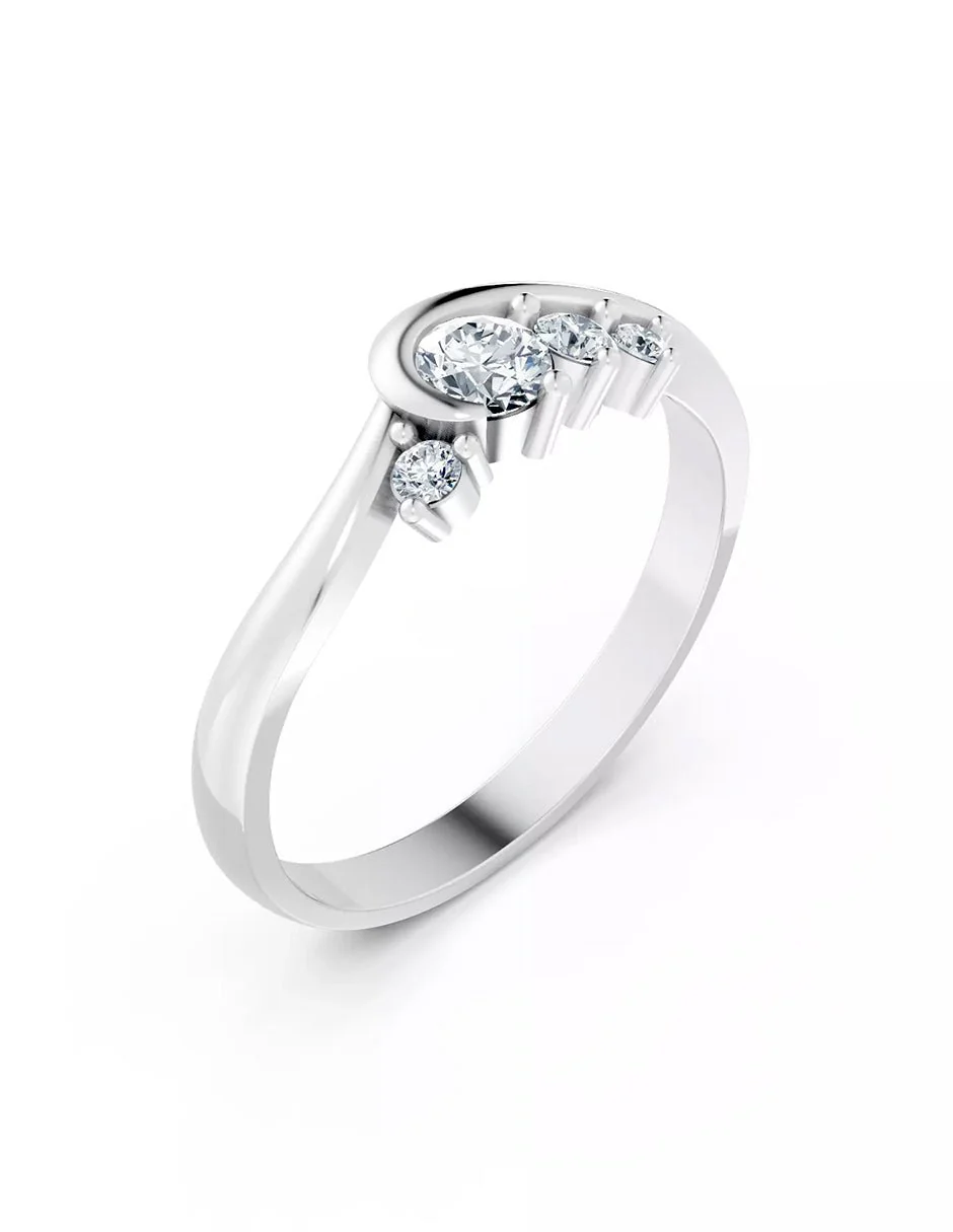 Anillo de Compromiso - piedras laterales - AMORE622-RD-CZ - Image 3