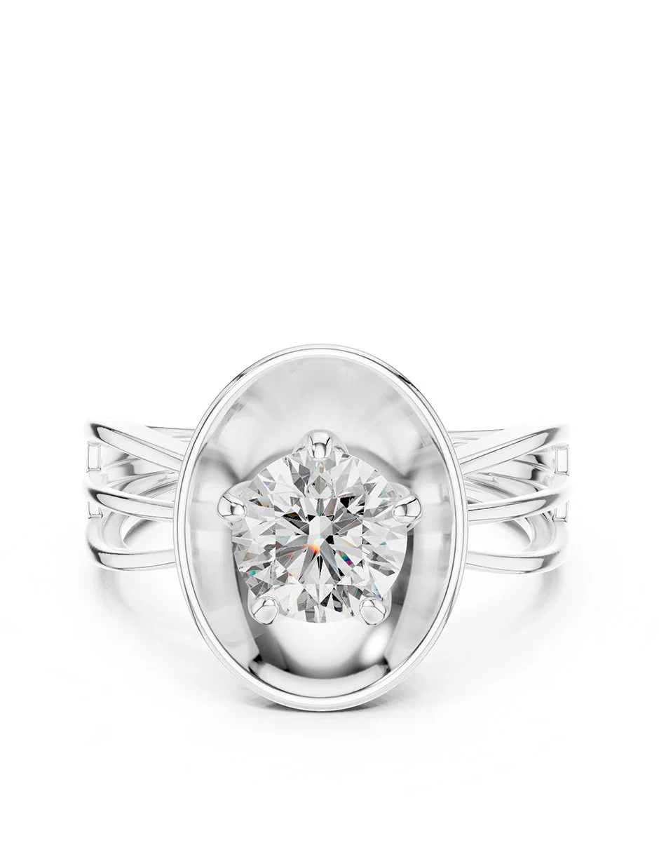 Anillo de compromiso - solitario - AMORE64-RD-LG