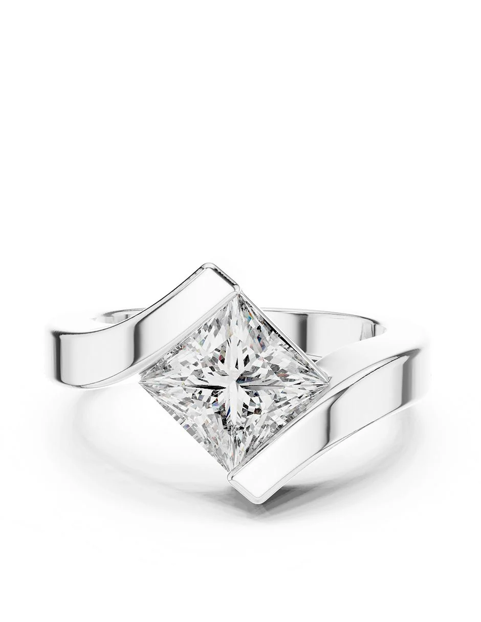 Anillo de compromiso - solitario - AMORE72-PR-LG