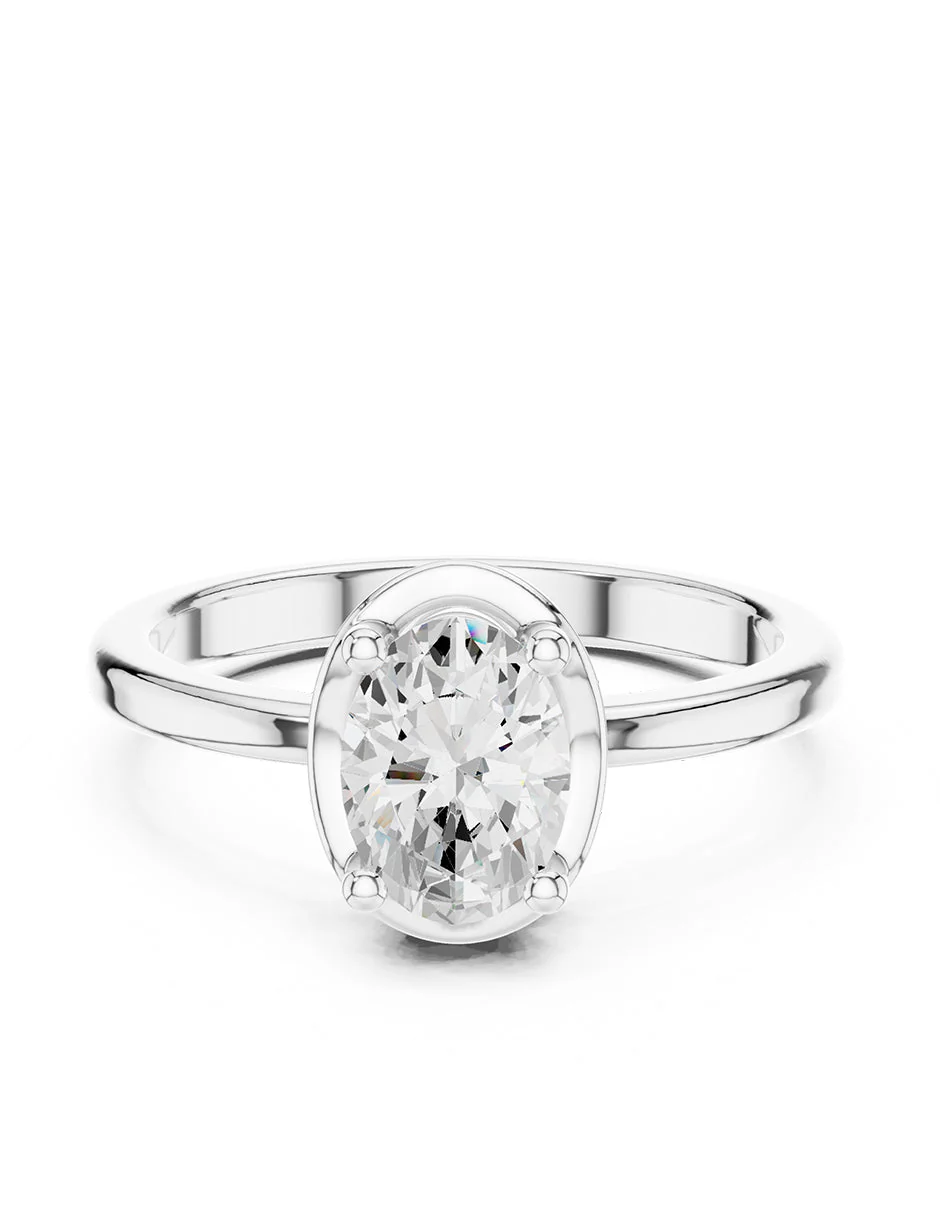 Anillo de compromiso - solitario - AMORE90-OV-LG